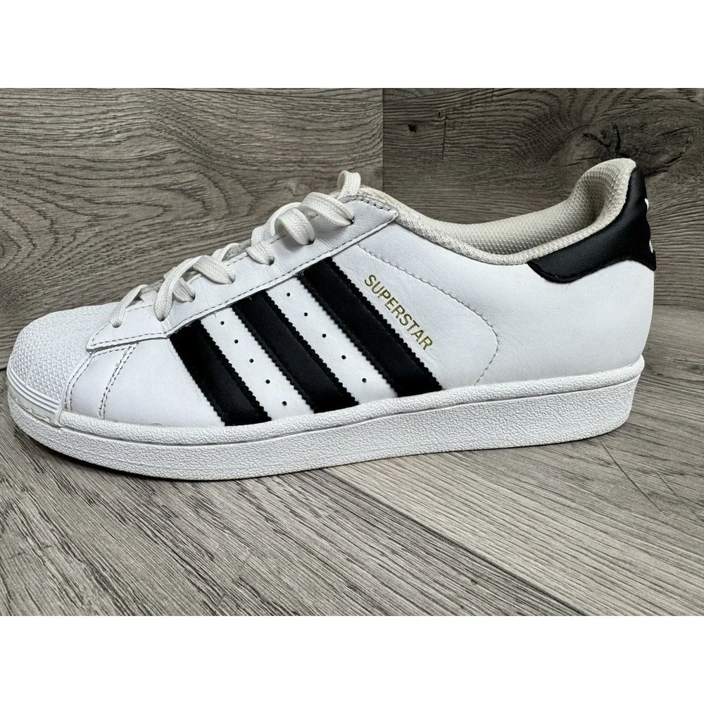 Adidas Superstar Originals White Black Leather Womens Sneakers Shoes Size 8.5